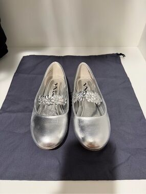 Nina Girls Rozy Silver Metallic Ballet Dress Shoes